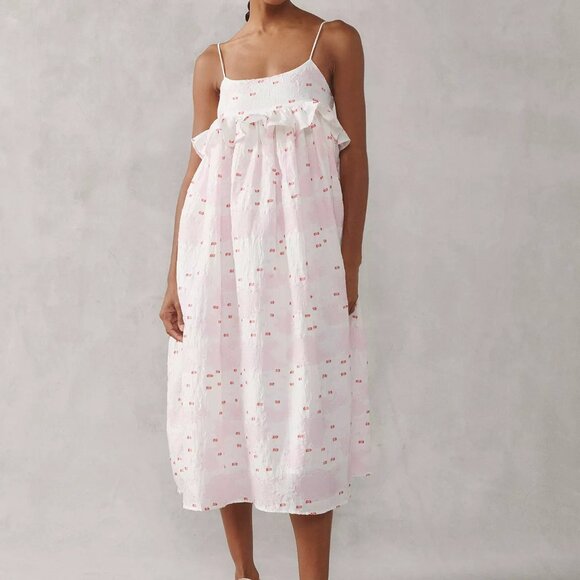 Sister Jane Dresses & Skirts - Sister Jane Pink and White Midi Dress